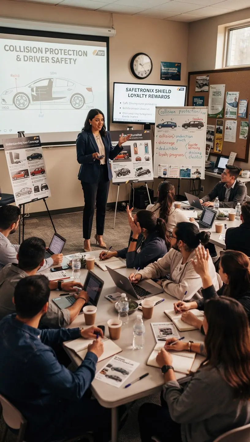 Symbol bezpieczeństwa drogowego z tarczą i samochodem