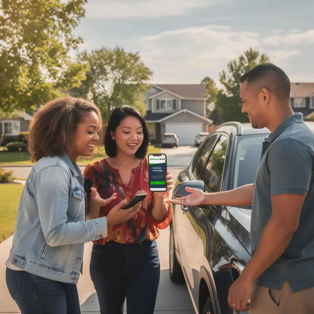 Kierowca zadowolony z korzyści programu lojalnościowego.