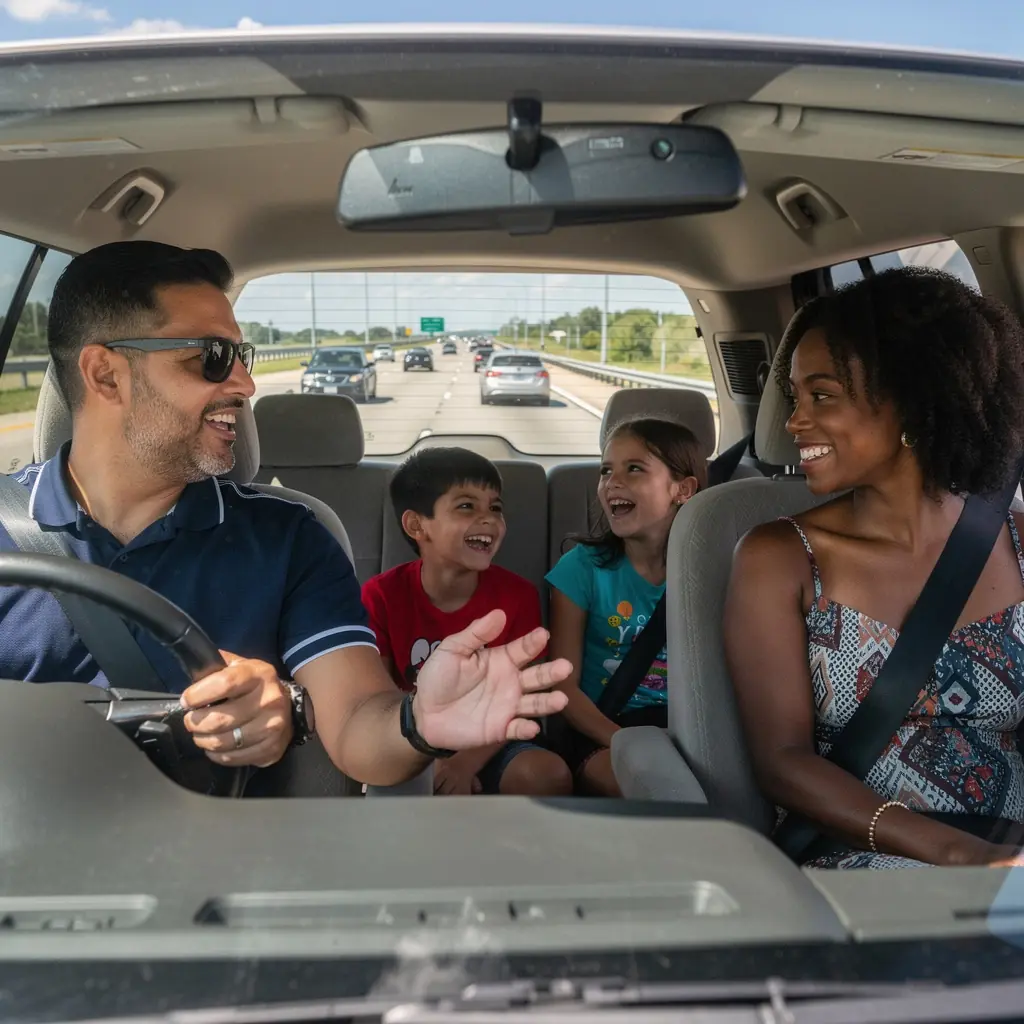 Scena z kolizją samochodową z oznaczeniem ubezpieczenia odpowiedzialności cywilnej.