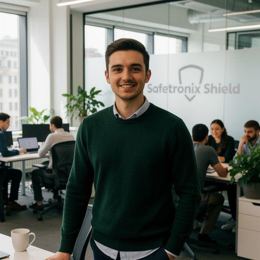 Scena kolizji samochodowej z oznaczeniem ochrony ubezpieczeniowej.